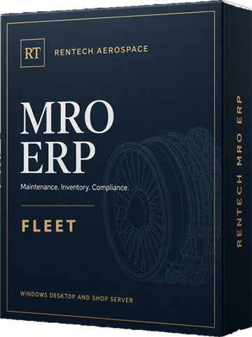 Rentech MRO ERP Fleet edition software box