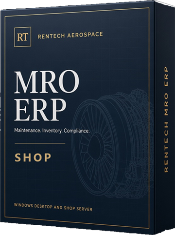 Rentech MRO ERP Shop edition software box
